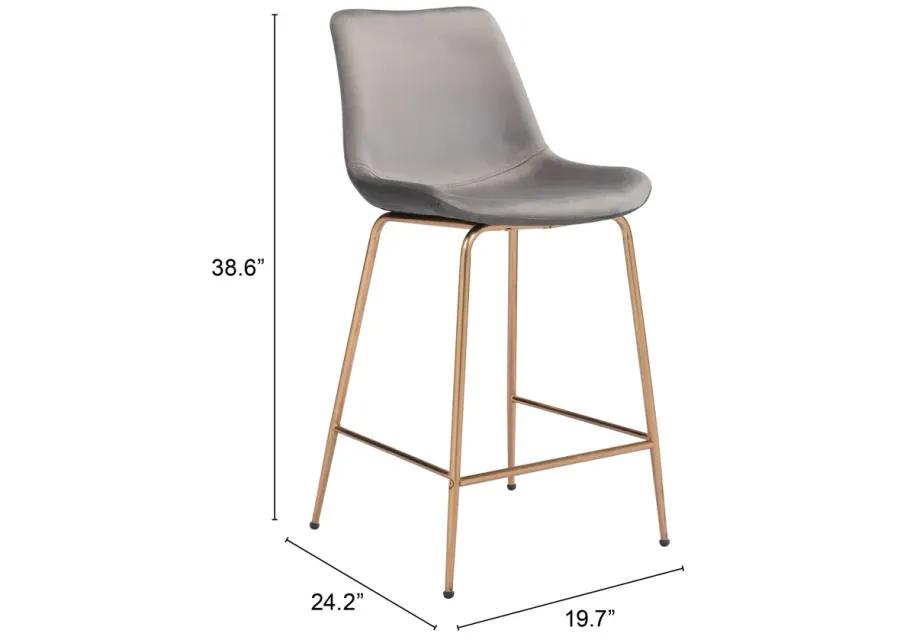 Tony Counter Stool Gray & Gold