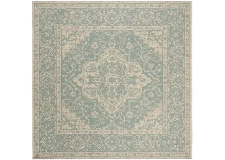 LINDEN 137 Collection LND137K-6SQ Aqua / Cream 6'-7" X 6'-7" Square