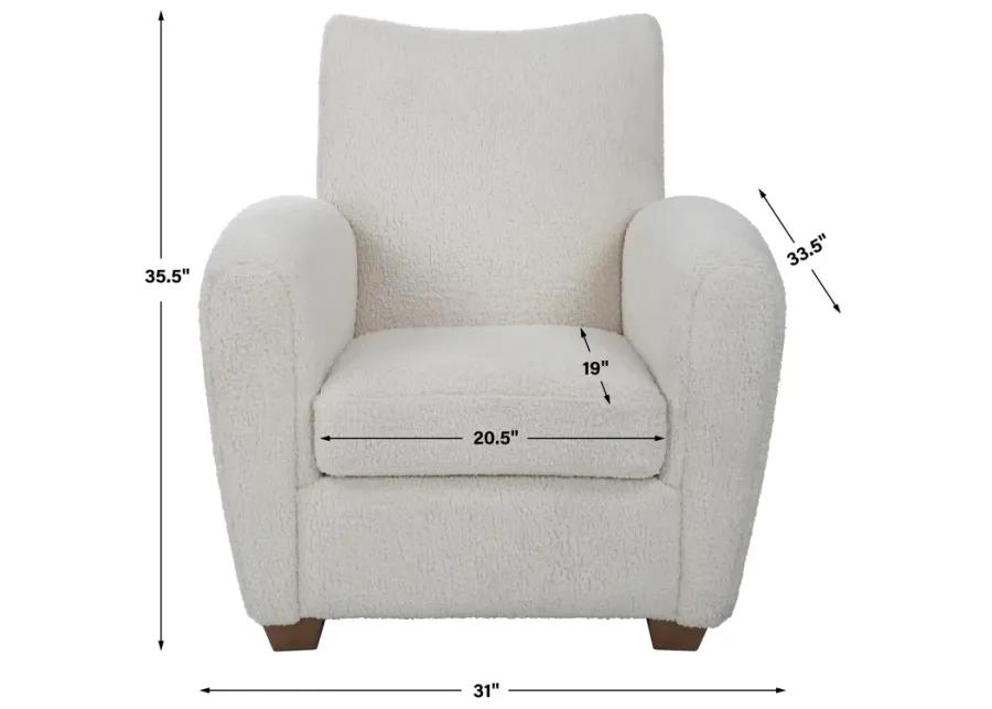 Teddy White Shearling Accent Chair