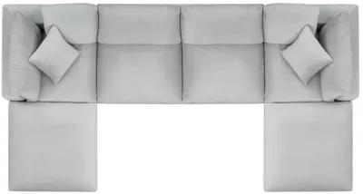 Commix Down Filled Overstuffed Performance Velvet 6-Piece Sectional Sofa