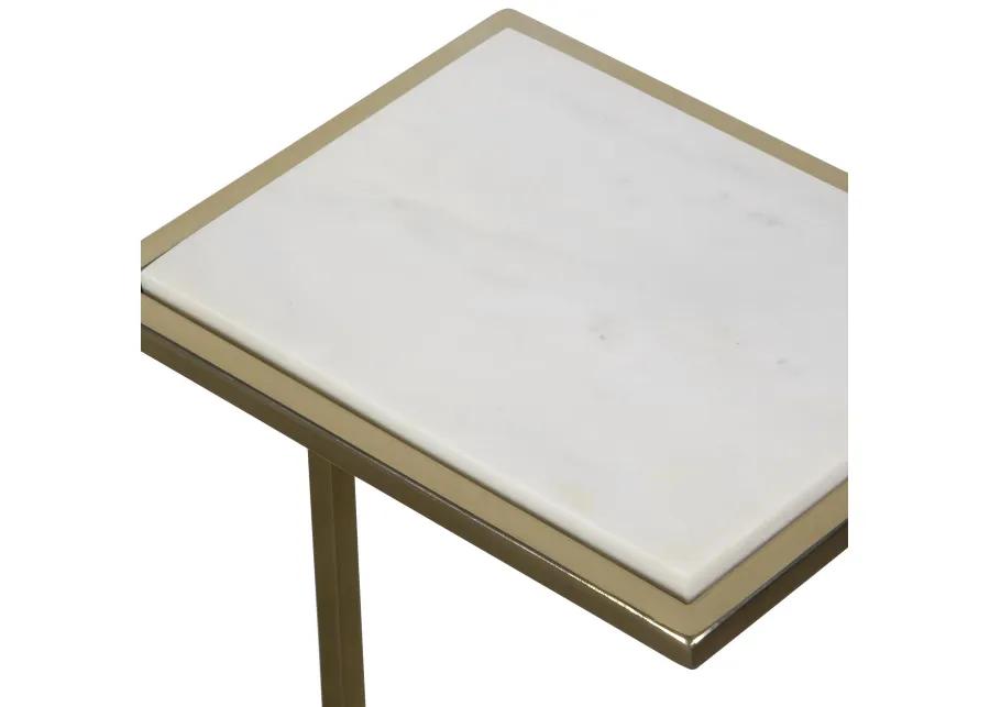 Elevate White Marble Drink Table