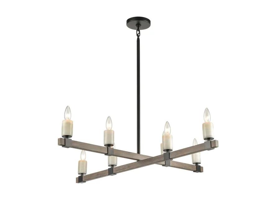 Stone Manor 39" Wide 8-Light Linear Chandelier - Matte Black