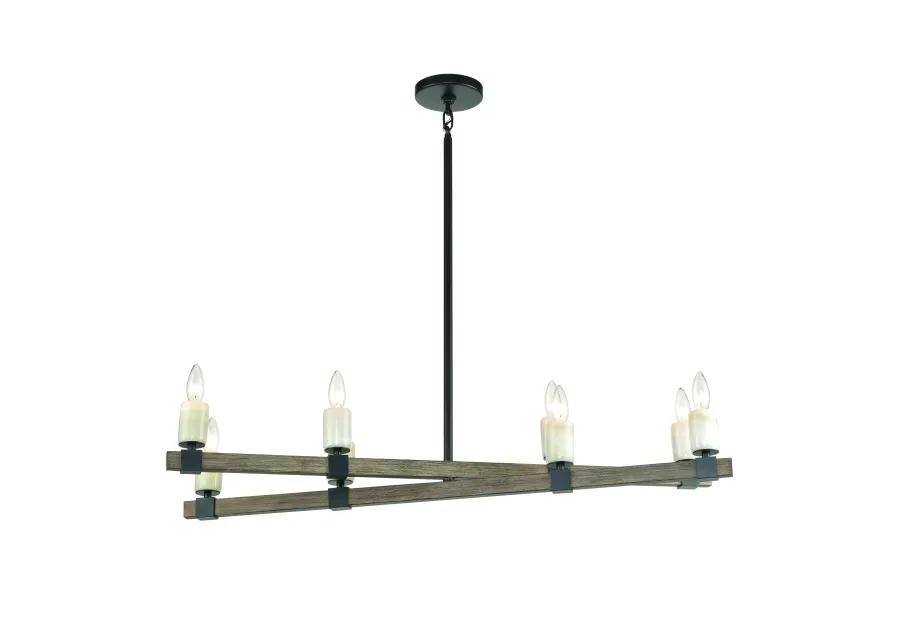 Stone Manor 39" Wide 8-Light Linear Chandelier - Matte Black