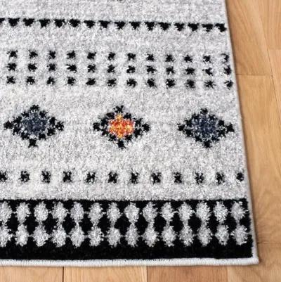 ADIRONDACK Contemporary Light Grey / Black 9' X 12' Powerloomed Rug