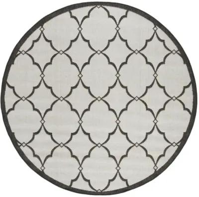 LINDEN 125 Collection LND125A-6R Light Grey / Charcoal 6'-7" X 6'-7" Round