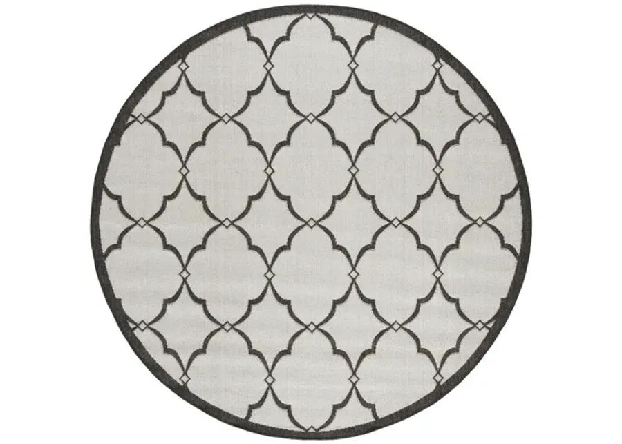 LINDEN 125 Collection LND125A-6R Light Grey / Charcoal 6'-7" X 6'-7" Round