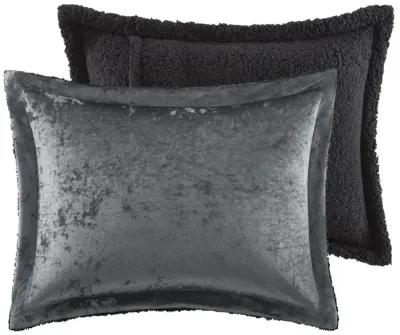 Crushed Velvet Sherpa Reversible Comforter Set