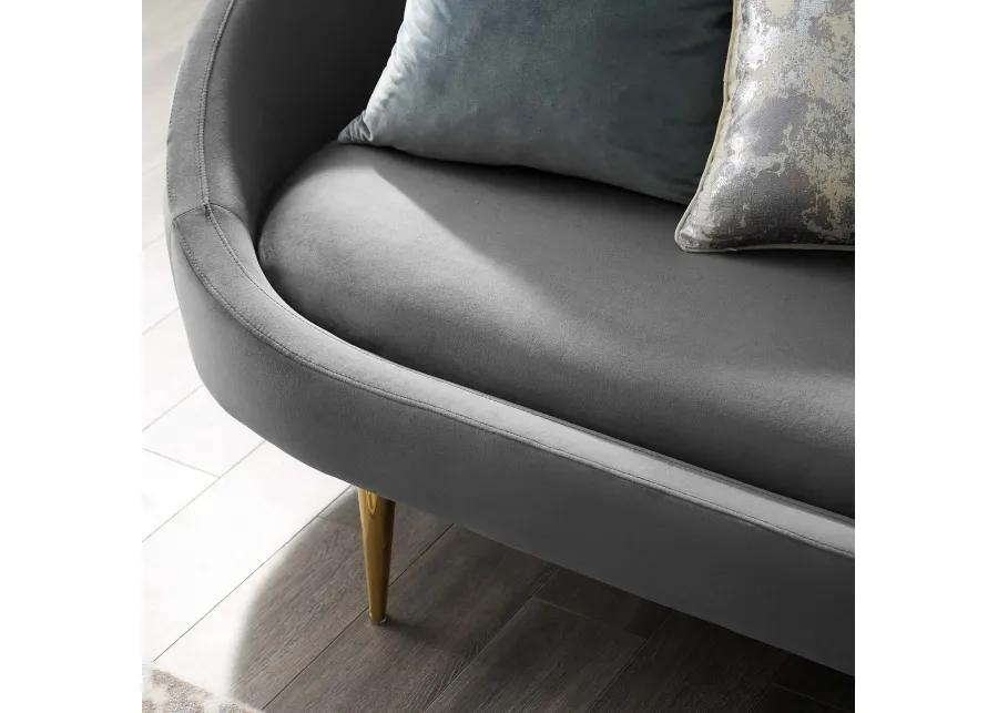 Sublime Vertical Curve Back Performance Velvet Sofa