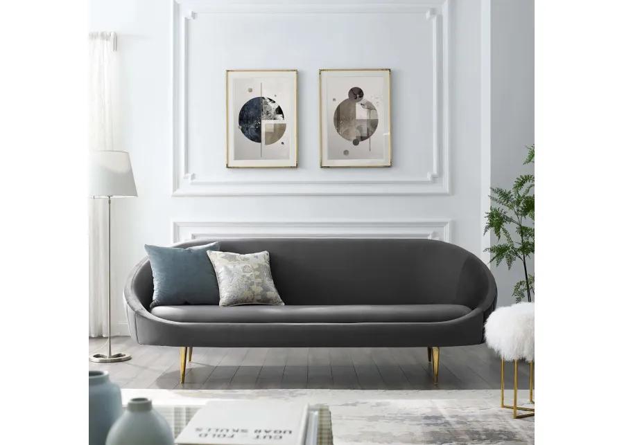 Sublime Vertical Curve Back Performance Velvet Sofa