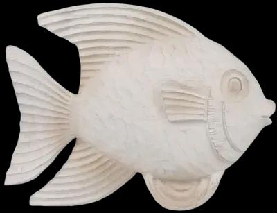 Resin 10" Fish Figurine, Whitewash