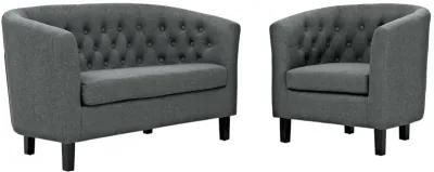 Prospect 2 Piece Upholstered Fabric Loveseat and Armchair Set