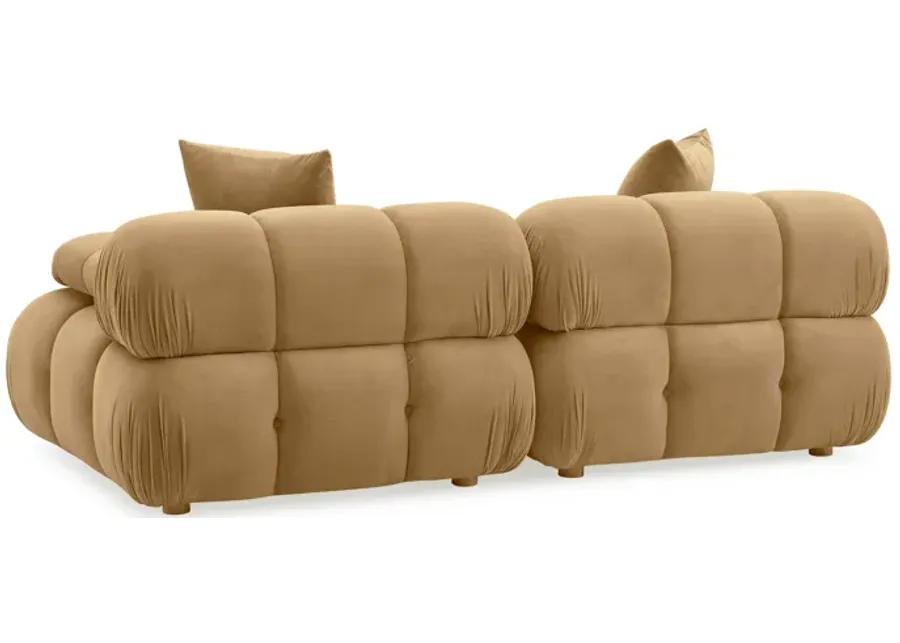 Calliope Cafe Au Lait Performance Velvet Modular Loveseat