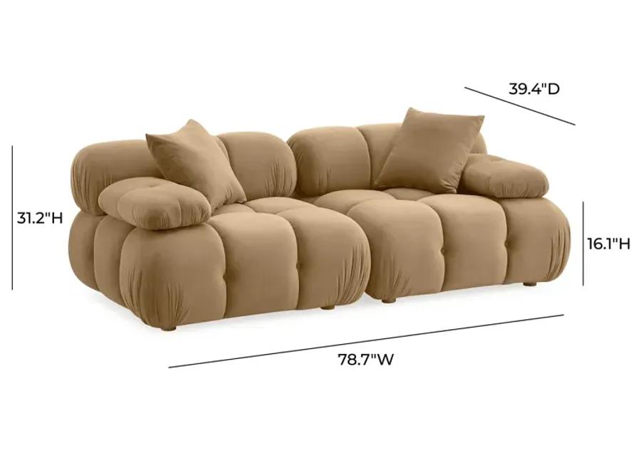 Calliope Cafe Au Lait Performance Velvet Modular Loveseat