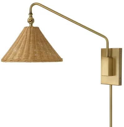 Phuvinh 1 Light Rattan Shade Sconce