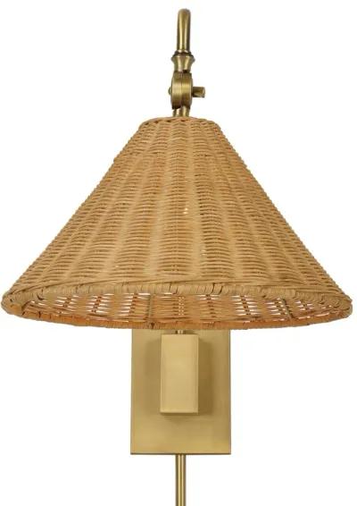 Phuvinh 1 Light Rattan Shade Sconce