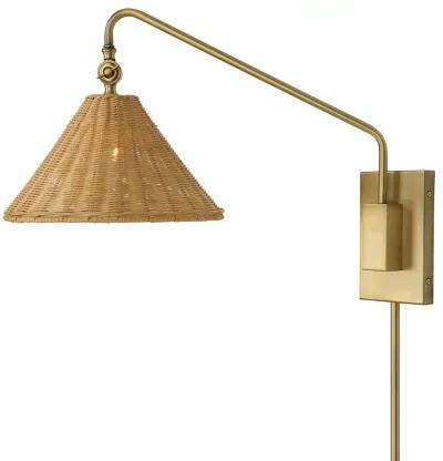 Phuvinh 1 Light Rattan Shade Sconce