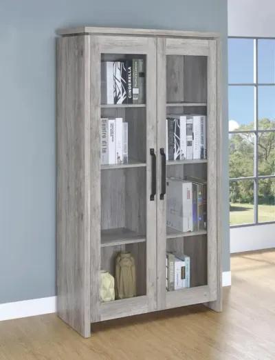 Alejo 2-door Tall Cabinet Grey Driftwood