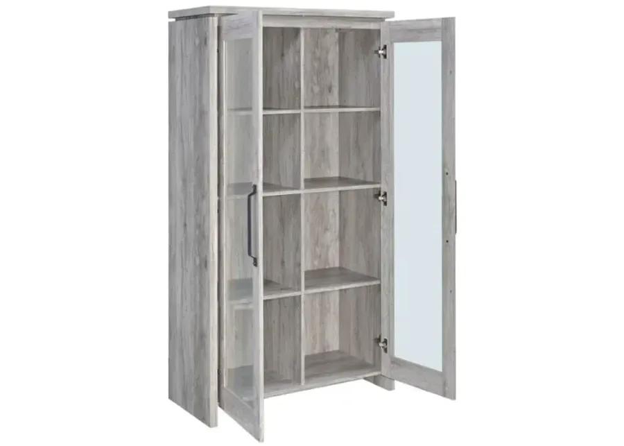 Alejo 2-door Tall Cabinet Grey Driftwood