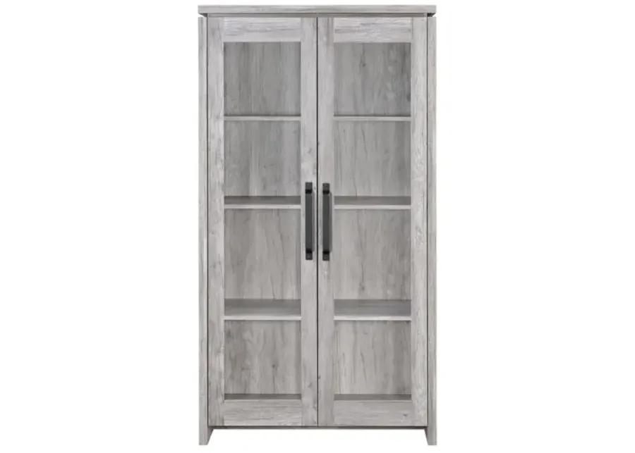 Alejo 2-door Tall Cabinet Grey Driftwood