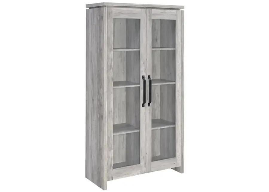 Alejo 2-door Tall Cabinet Grey Driftwood