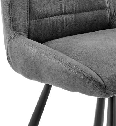 Arizona 30" Bar Height Bar Stool in Charcoal Fabric and Black Finish