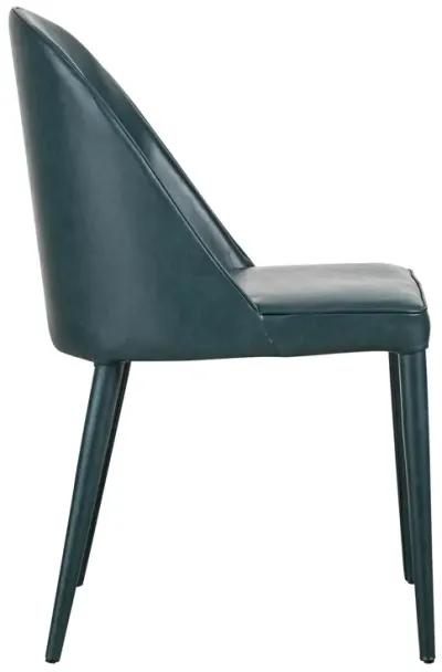 BURTON DINING CHAIR DARK TEAL VEGAN LEATHER-SET OF TWO