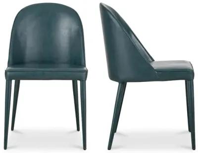 BURTON DINING CHAIR DARK TEAL VEGAN LEATHER-SET OF TWO