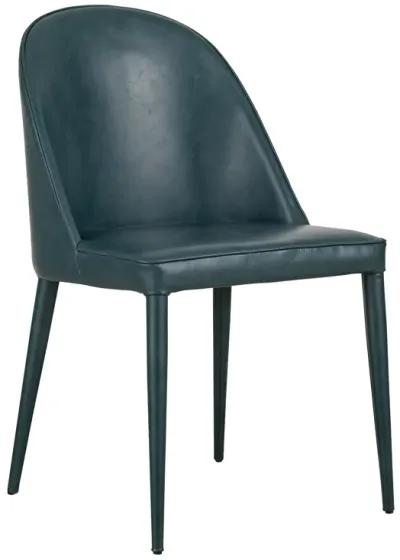 BURTON DINING CHAIR DARK TEAL VEGAN LEATHER-SET OF TWO