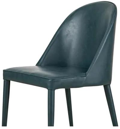 BURTON DINING CHAIR DARK TEAL VEGAN LEATHER-SET OF TWO