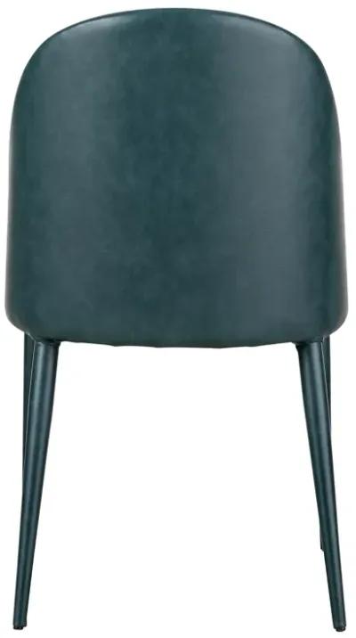 BURTON DINING CHAIR DARK TEAL VEGAN LEATHER-SET OF TWO