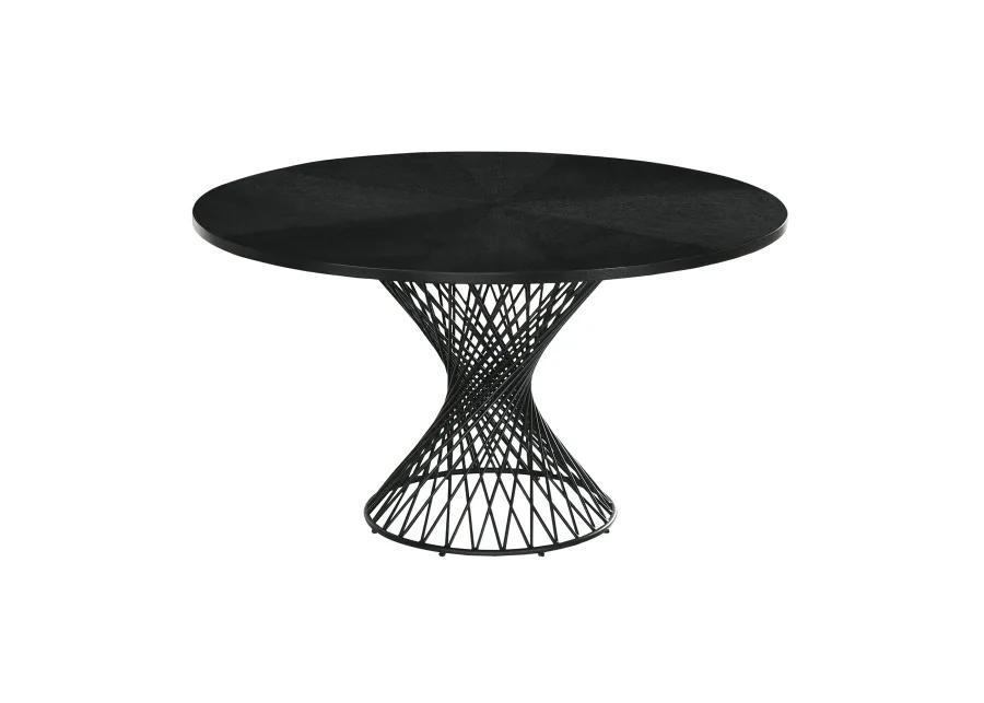 Cirque and Lima 5 Piece Black Round Dining Set