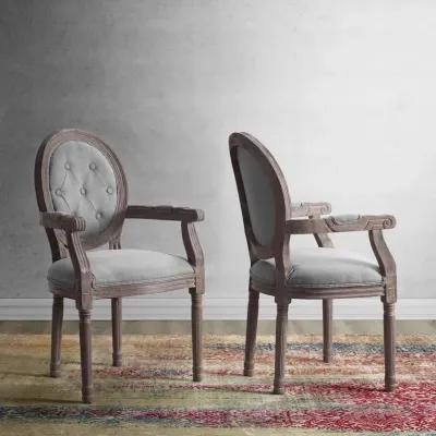 Arise Vintage French Upholstered Fabric Dining Armchair Set of 2