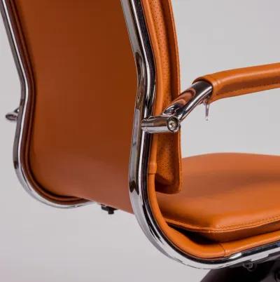 Gunar Pro High Back Office Chair in Cognac with Chrome Base