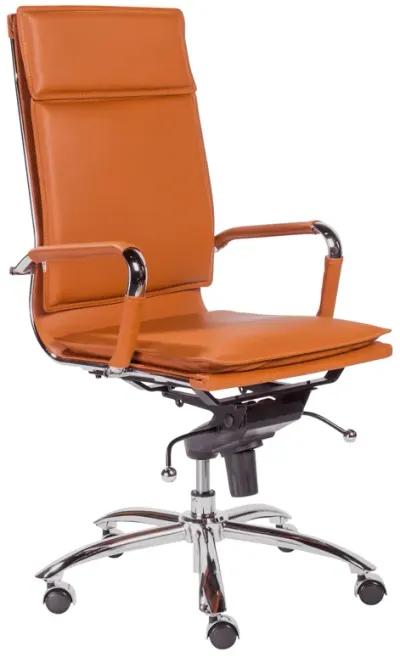 Gunar Pro High Back Office Chair in Cognac with Chrome Base