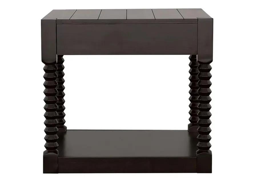 Meredith 1-drawer End Table Coffee Bean