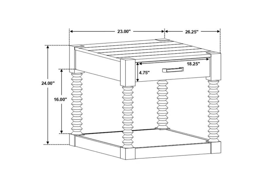 Meredith 1-drawer End Table Coffee Bean