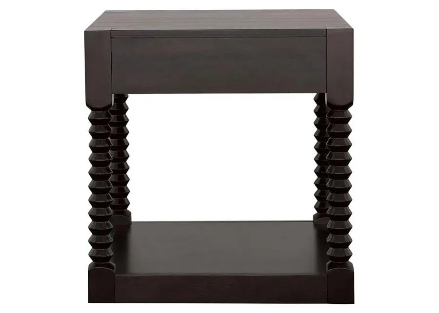 Meredith 1-drawer End Table Coffee Bean