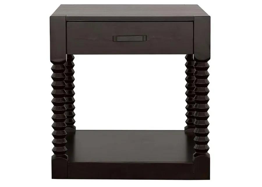 Meredith 1-drawer End Table Coffee Bean