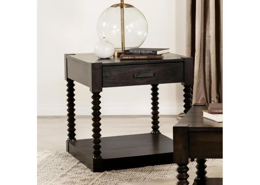 Meredith 1-drawer End Table Coffee Bean