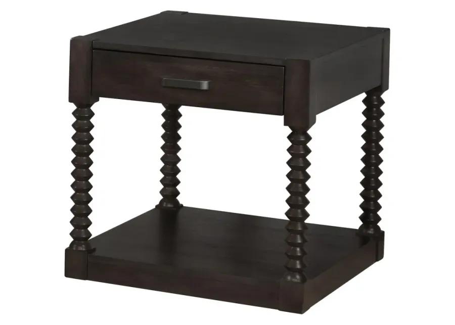 Meredith 1-drawer End Table Coffee Bean