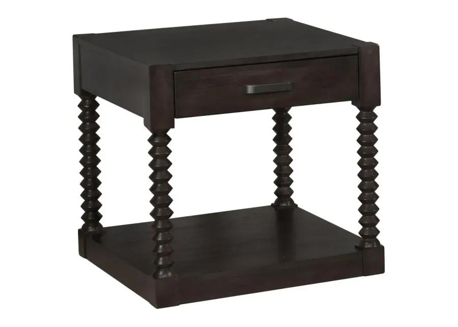 Meredith 1-drawer End Table Coffee Bean