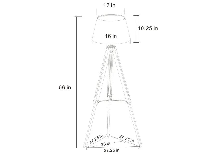 Dayton Adjustable Empire Shade Tripod Floor Lamp Grey