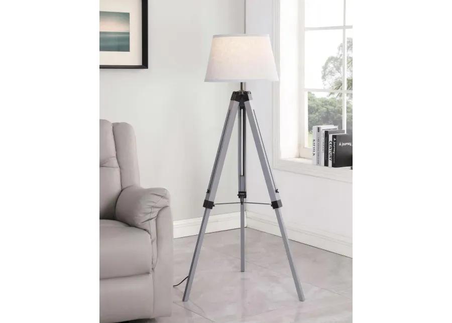 Dayton Adjustable Empire Shade Tripod Floor Lamp Grey