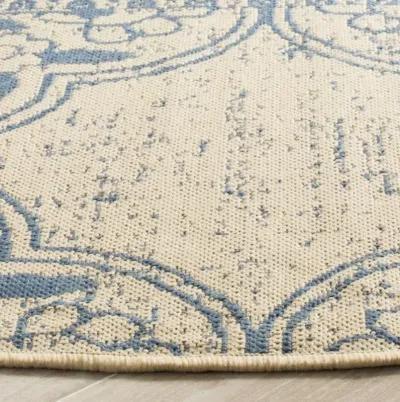 LINDEN 174 Collection LND174M-6R Blue / Creme 6'-7" X 6'-7" Round