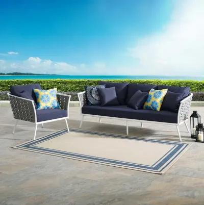 Stance 2 Piece Outdoor Patio Aluminum Sectional Sofa Set