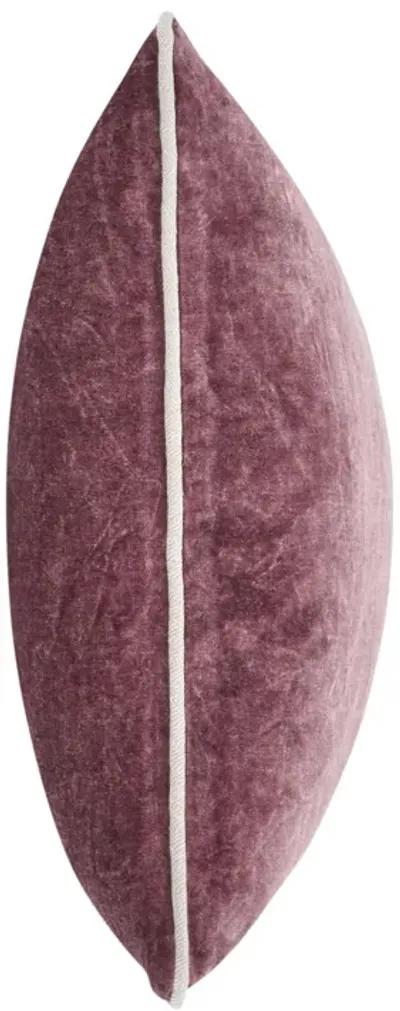 Harriet 18" Velvet Throw Pillow, Sangria Red