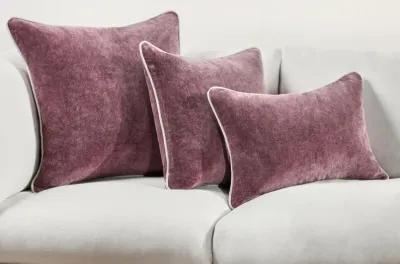 Harriet 18" Velvet Throw Pillow, Sangria Red