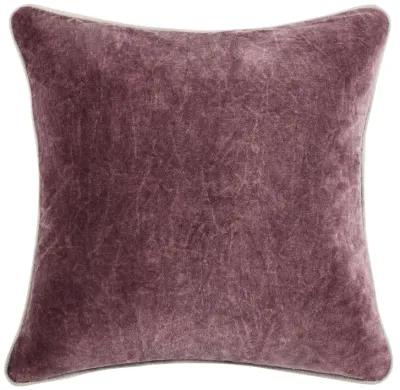 Harriet 18" Velvet Throw Pillow, Sangria Red