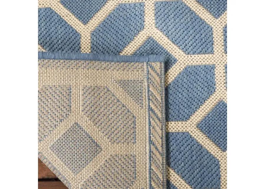 Safavieh BEACH HOUSE Collection BHS127M-9 Blue / Creme 9' X 12'