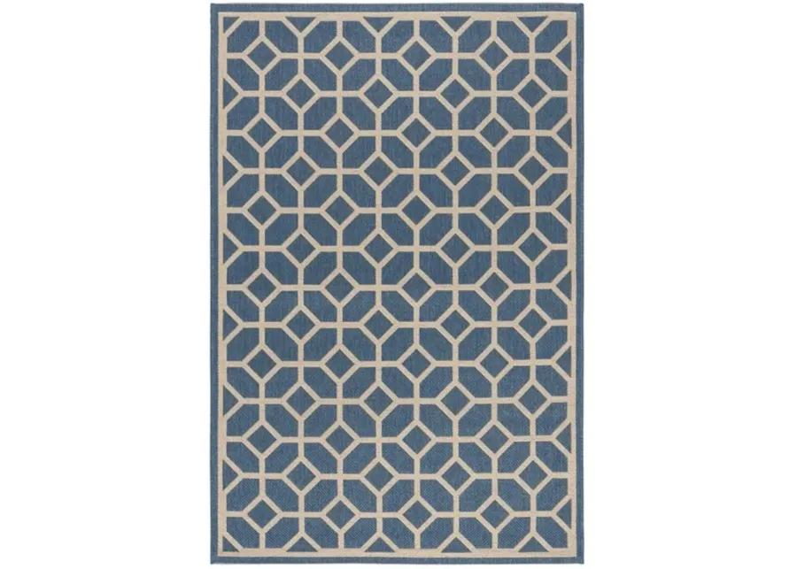 Safavieh BEACH HOUSE Collection BHS127M-9 Blue / Creme 9' X 12'